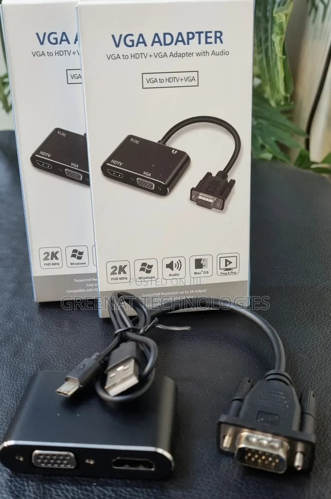 VGA to HDMI Plus VGA Adapter 2 in 1 Converter With Audio