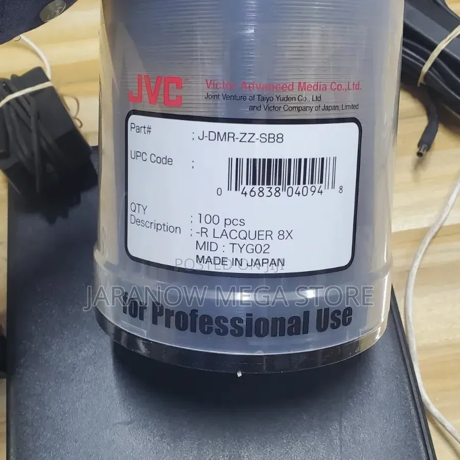Original JVC Taiyo Yuden 8X DVD-R Discs