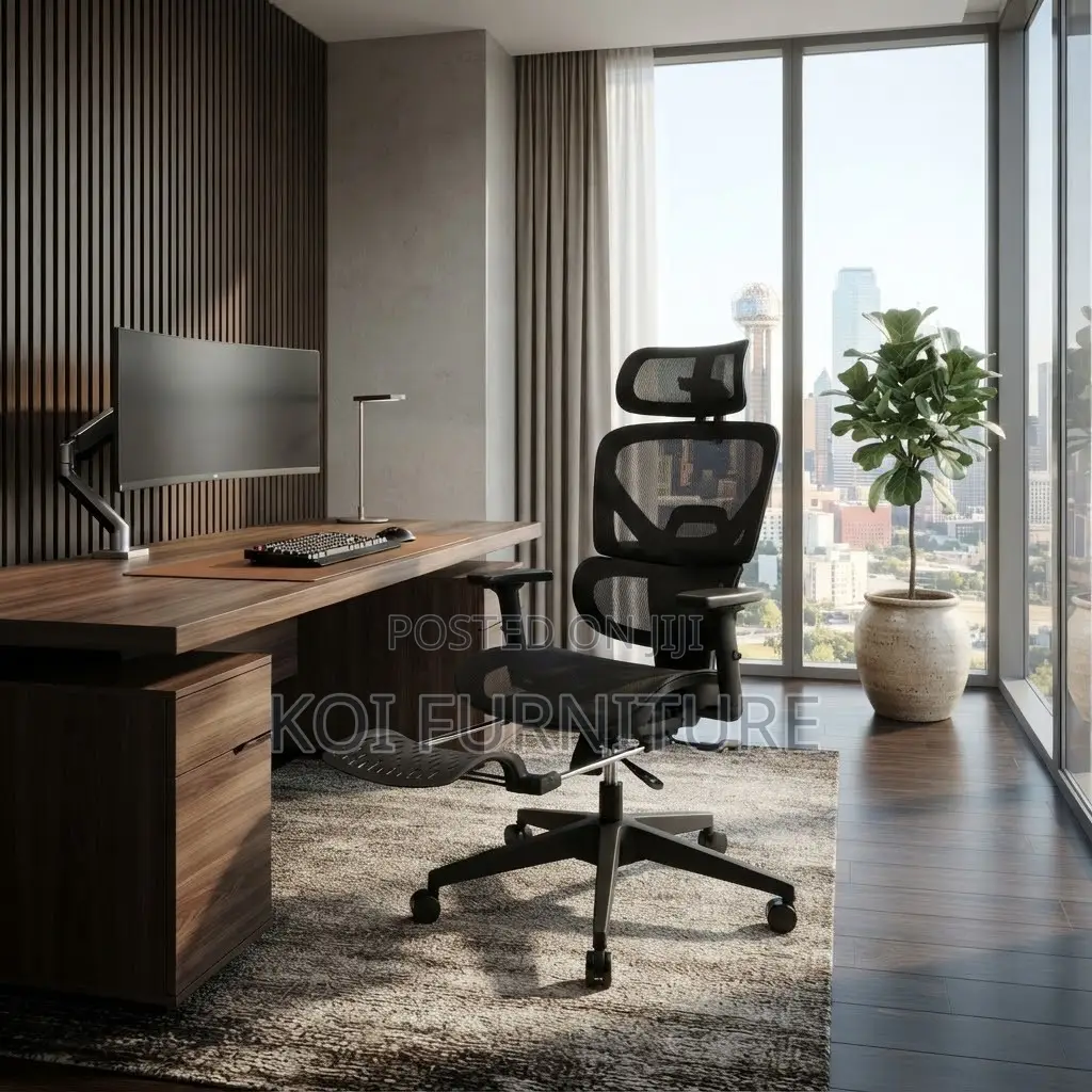 Office Chairs; Executive Orthopedic High Backrest Seat With Footrest