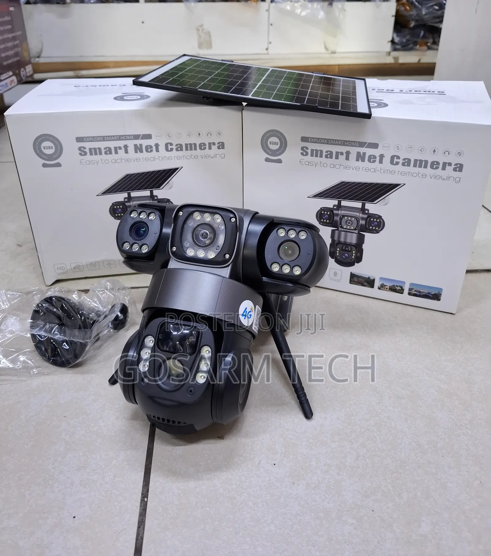 V380 Triple Lens Solar 4G Camera – Ideal for Farms Compounds
