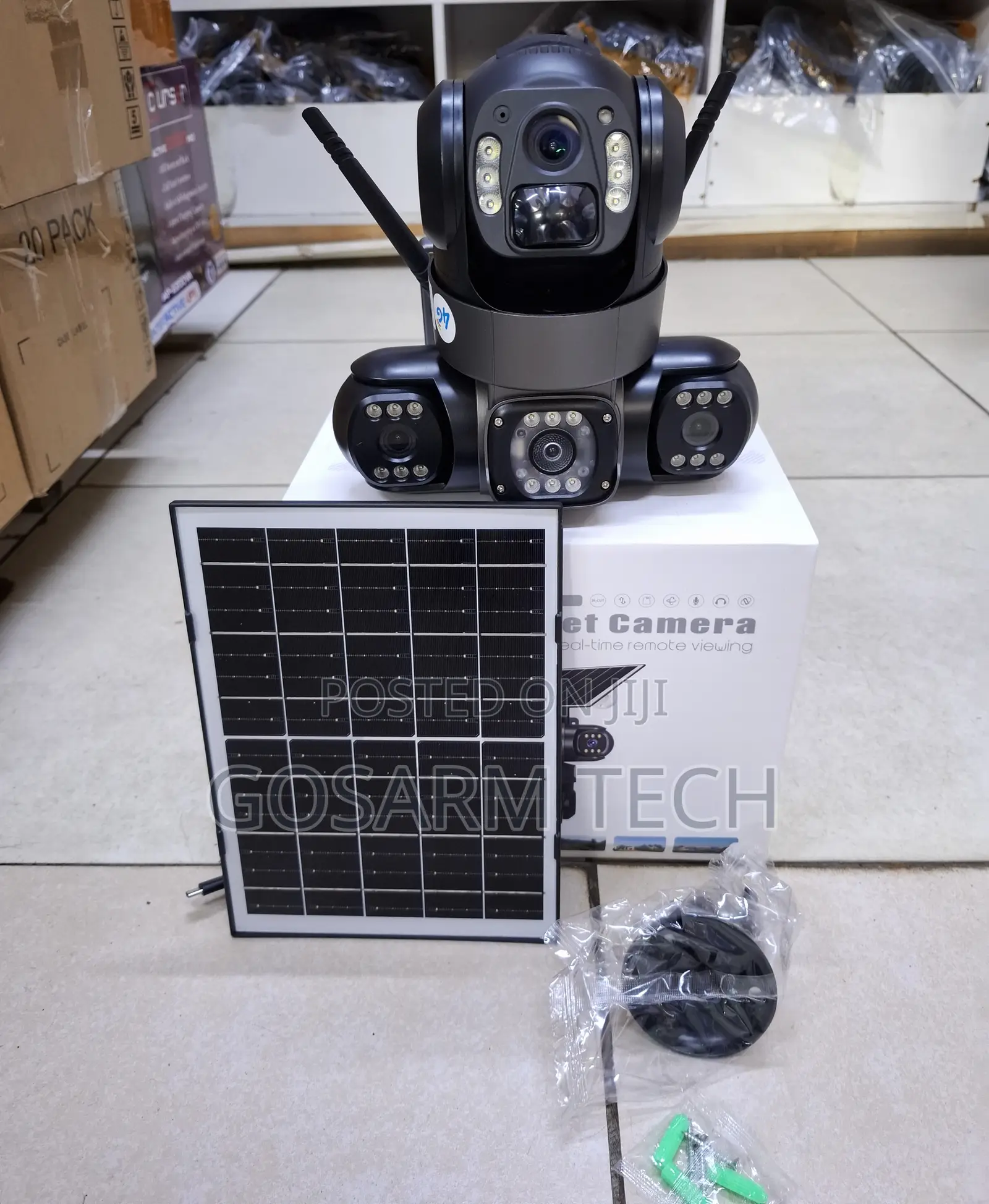 WiFi Solar SIM Card V380 Tripple Lens Three Screens Solar Camera