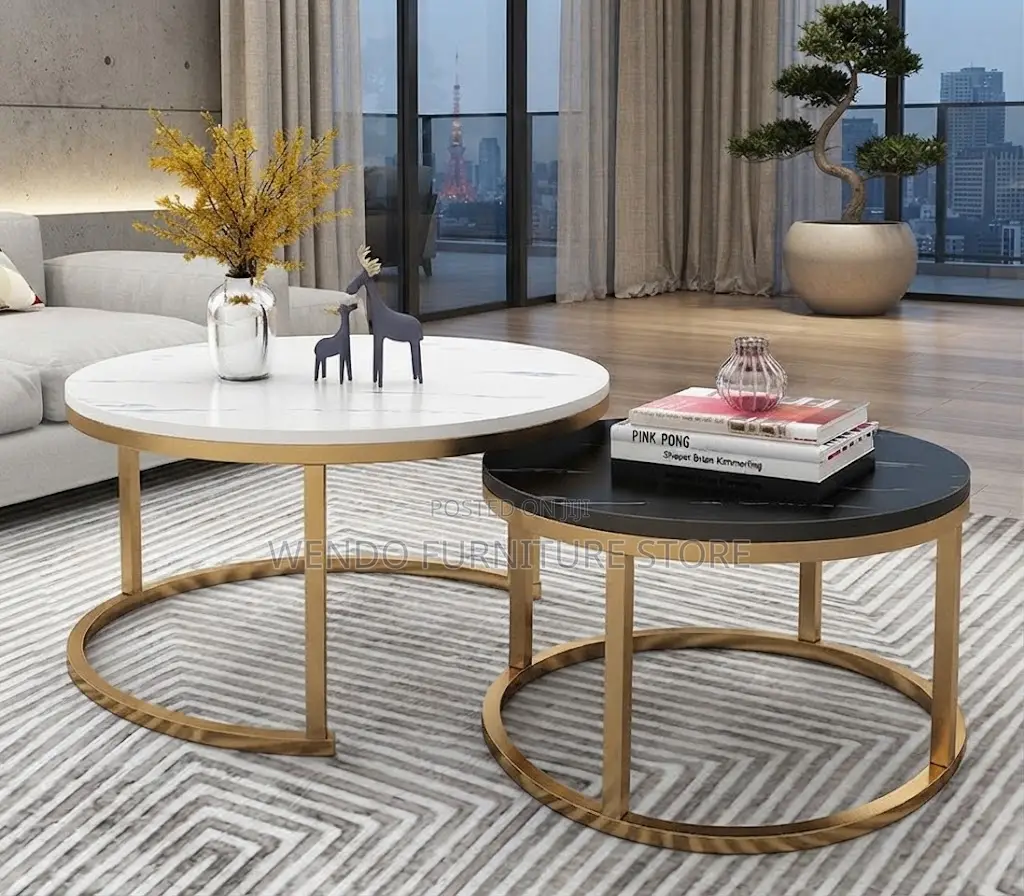 Coffee Table; Golden Home Office Dual Coffee Table