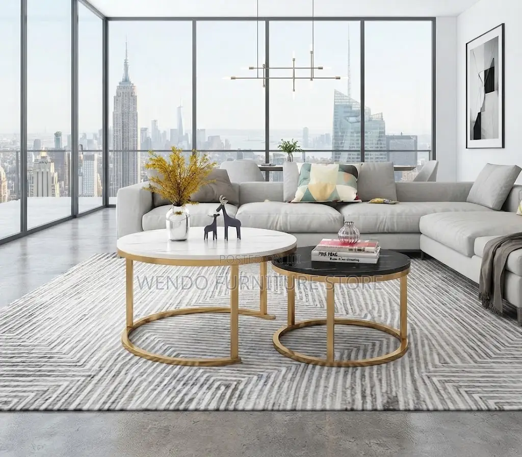 Coffee Table; Golden Home Office Dual Coffee Table