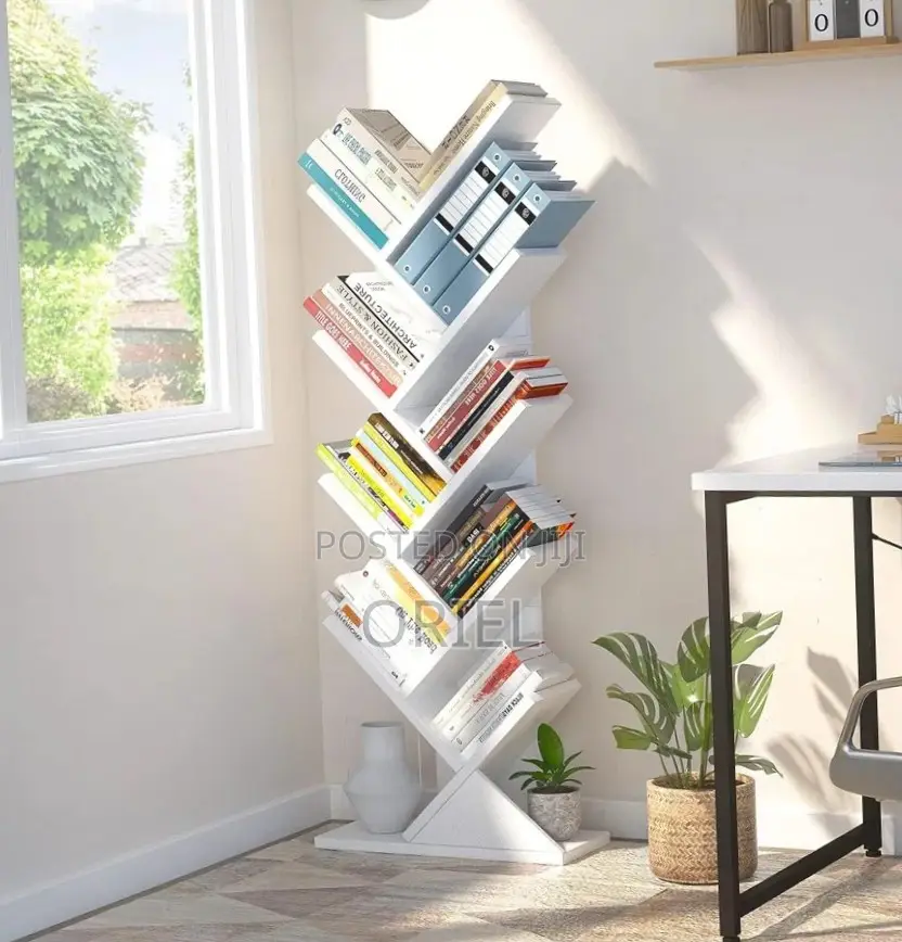 Office Bookshelf : 8-Tier Wooden Bookshelf