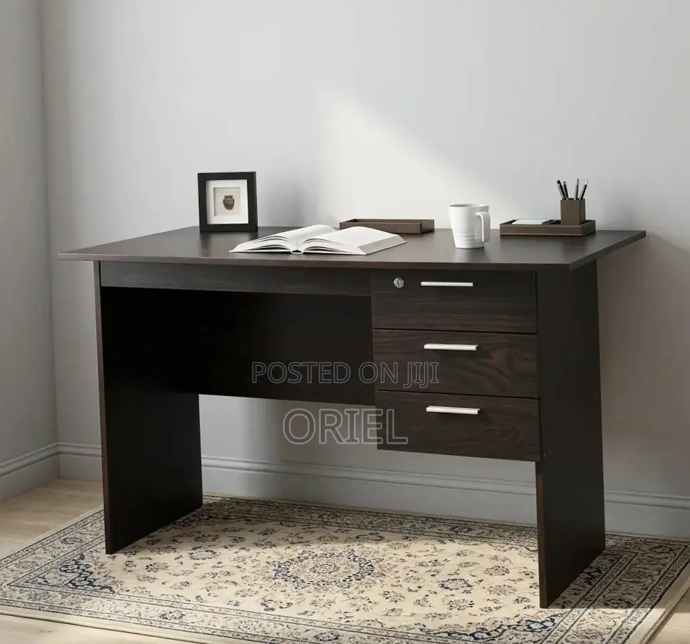 120CM Study Desk : Wooden Study Desk With Drawers