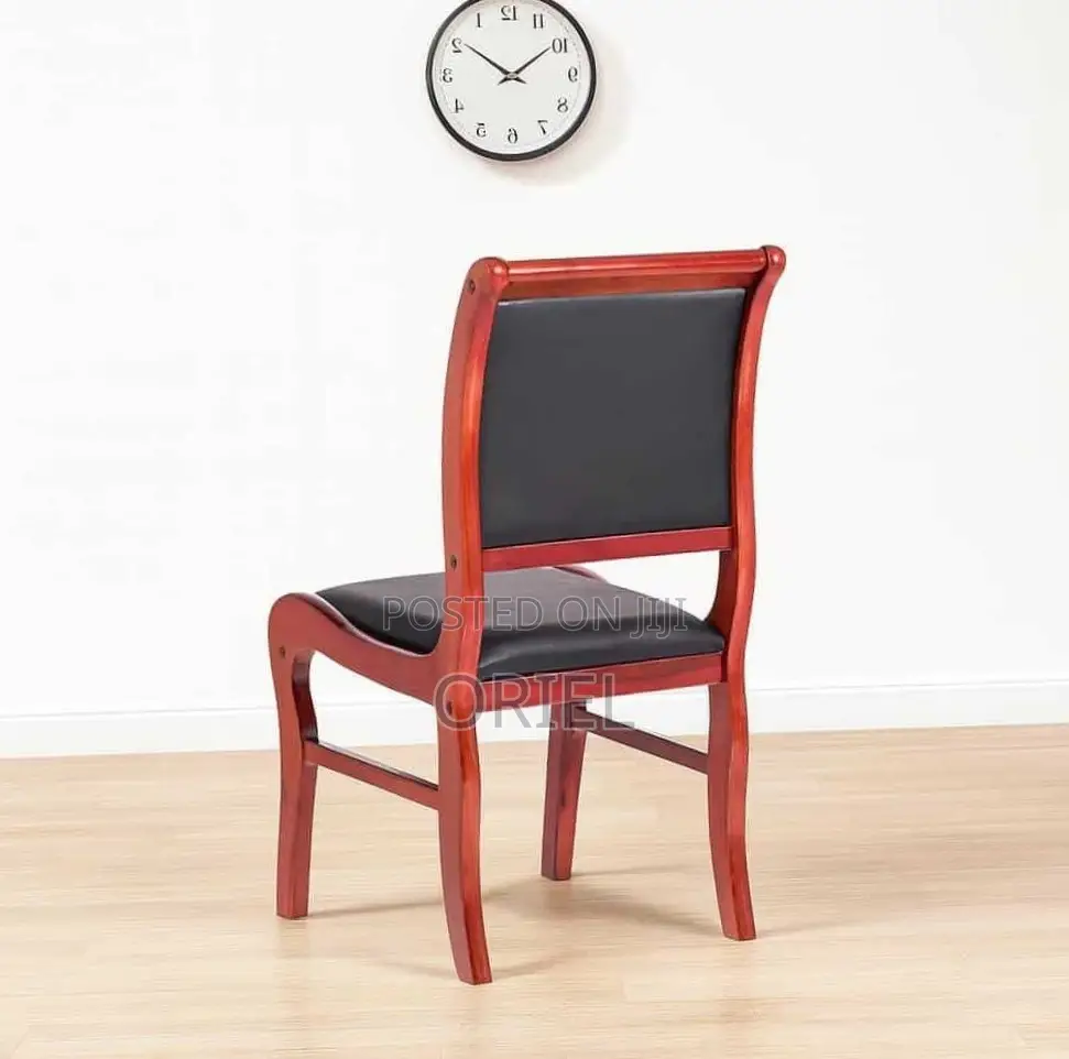 Office Chair : Wooden Frame Leather Padded Office Chair