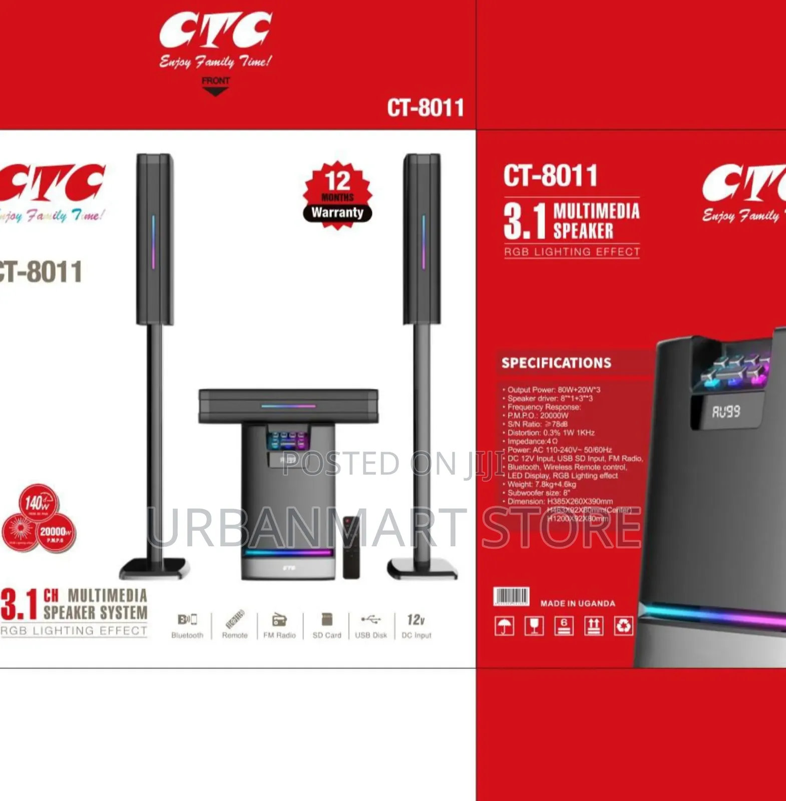 CTC CT-8011 3.1 Channel Home Theater Speaker System