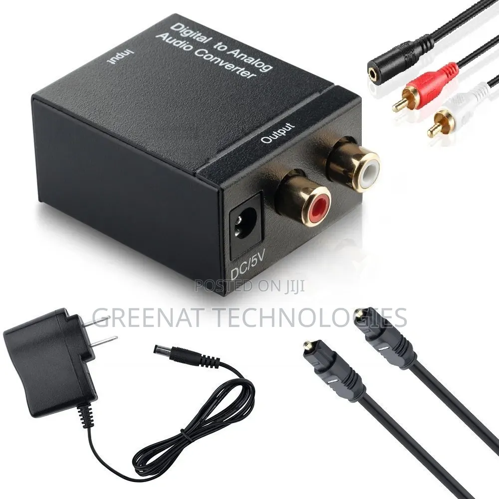 Digital to Analog Audio Converter DIF Optical Coax to Analog RCA 2m