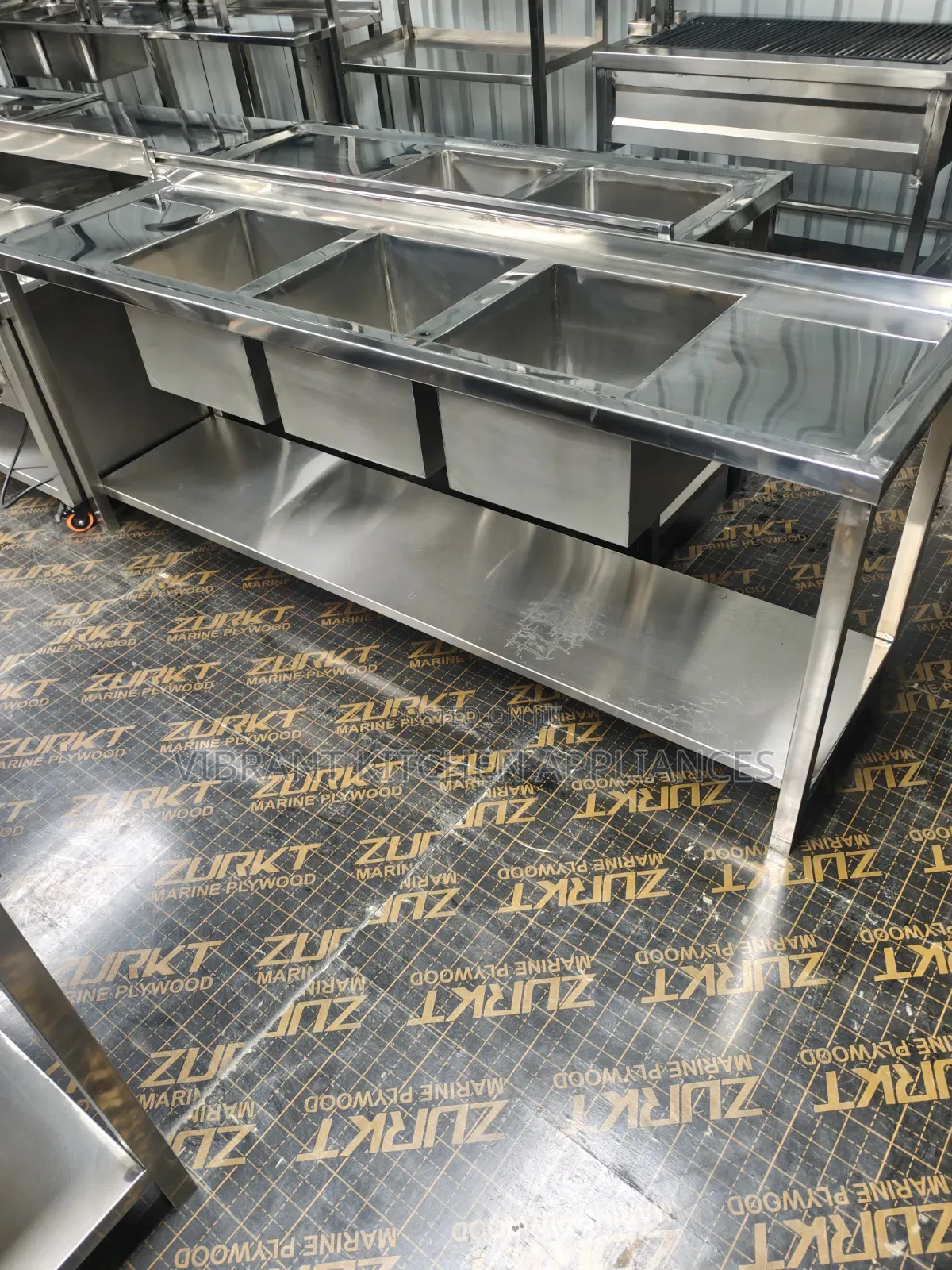 Stainless Steel Triple Bowl Commercial Sink – 2 Metres