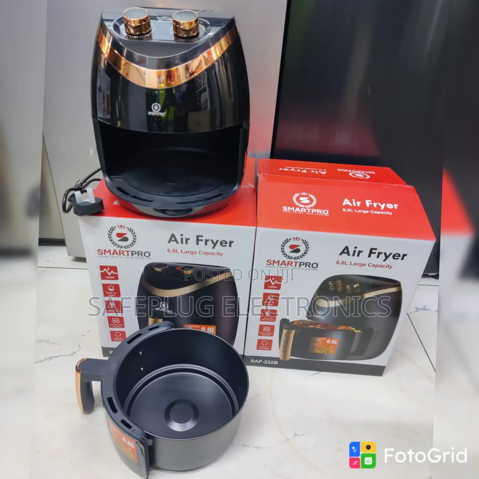 SmartPro 1500W Air Fryer – 6L Family Size Cooker