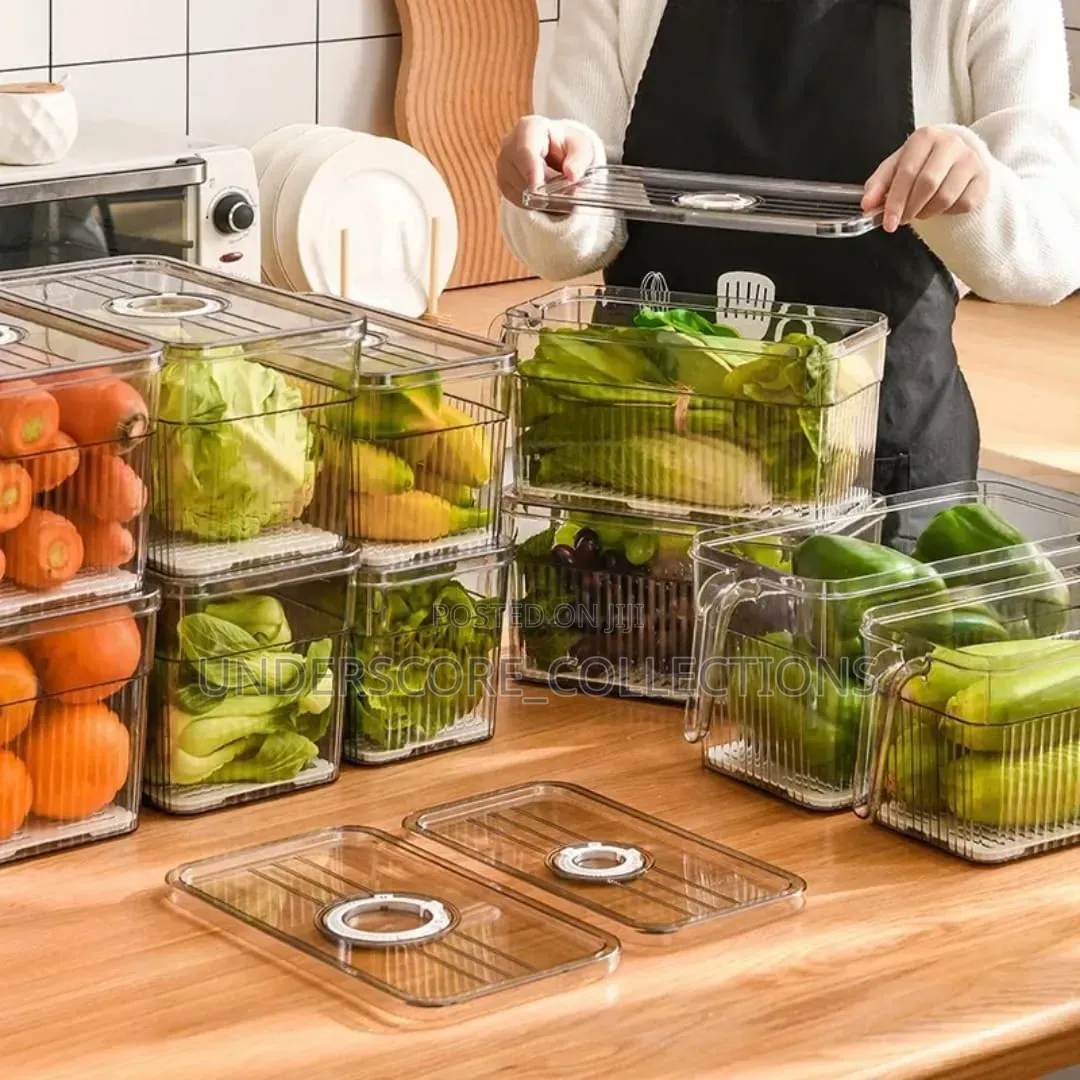 *Refrigerator Storage Box Food Grade PET Kitchen Fruit Vegetable