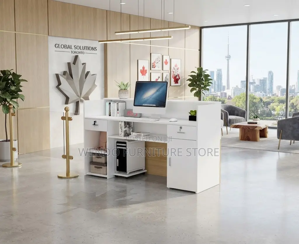 Reception Desk; Brown 1600MM Wooden Executive Reception Desk