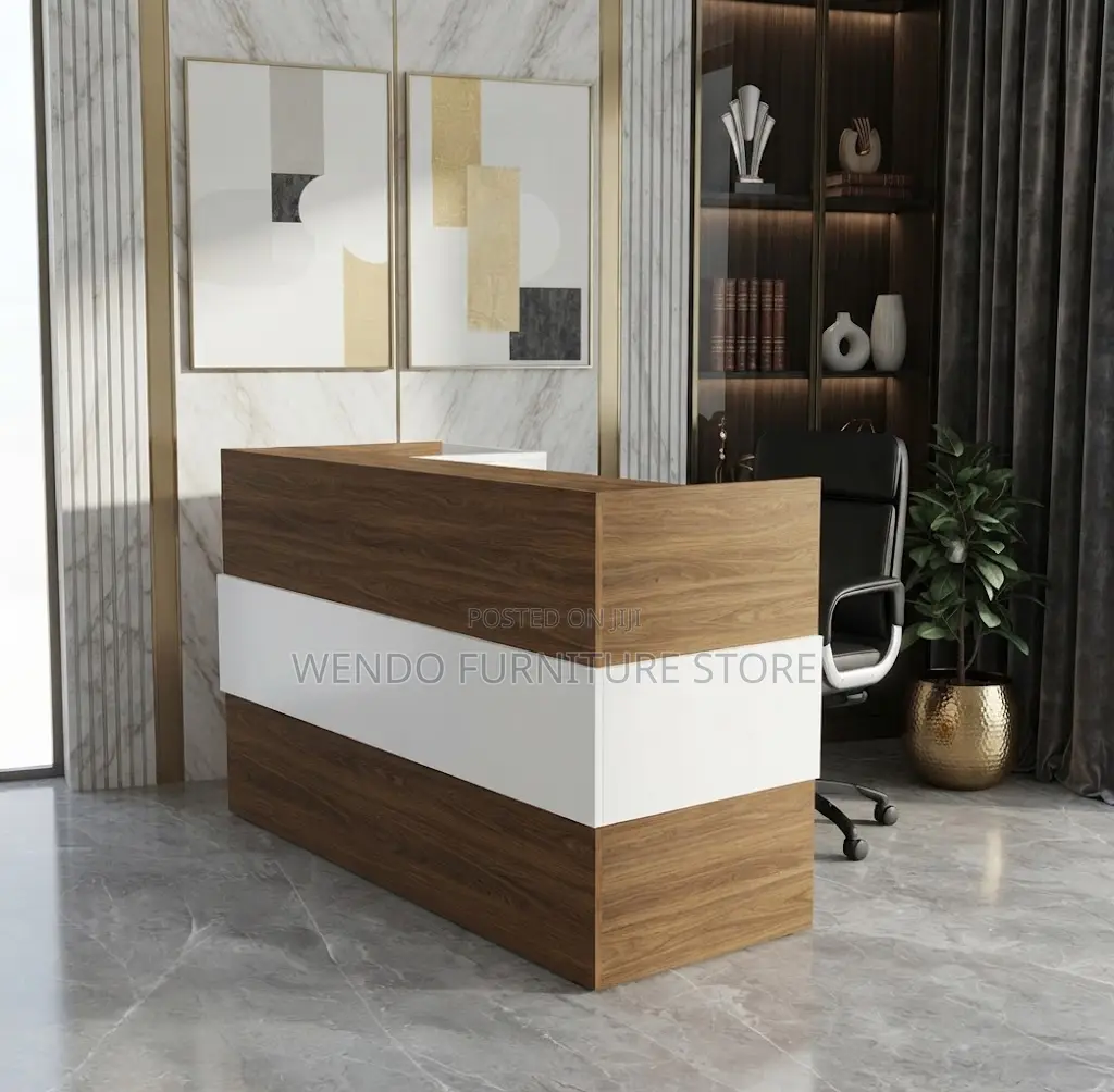 Reception Desk; Brown 1600MM Wooden Executive Reception Desk