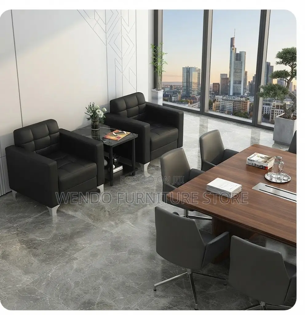Sofas; Executive Single Seater Leather Staff Meeting Sofa Set