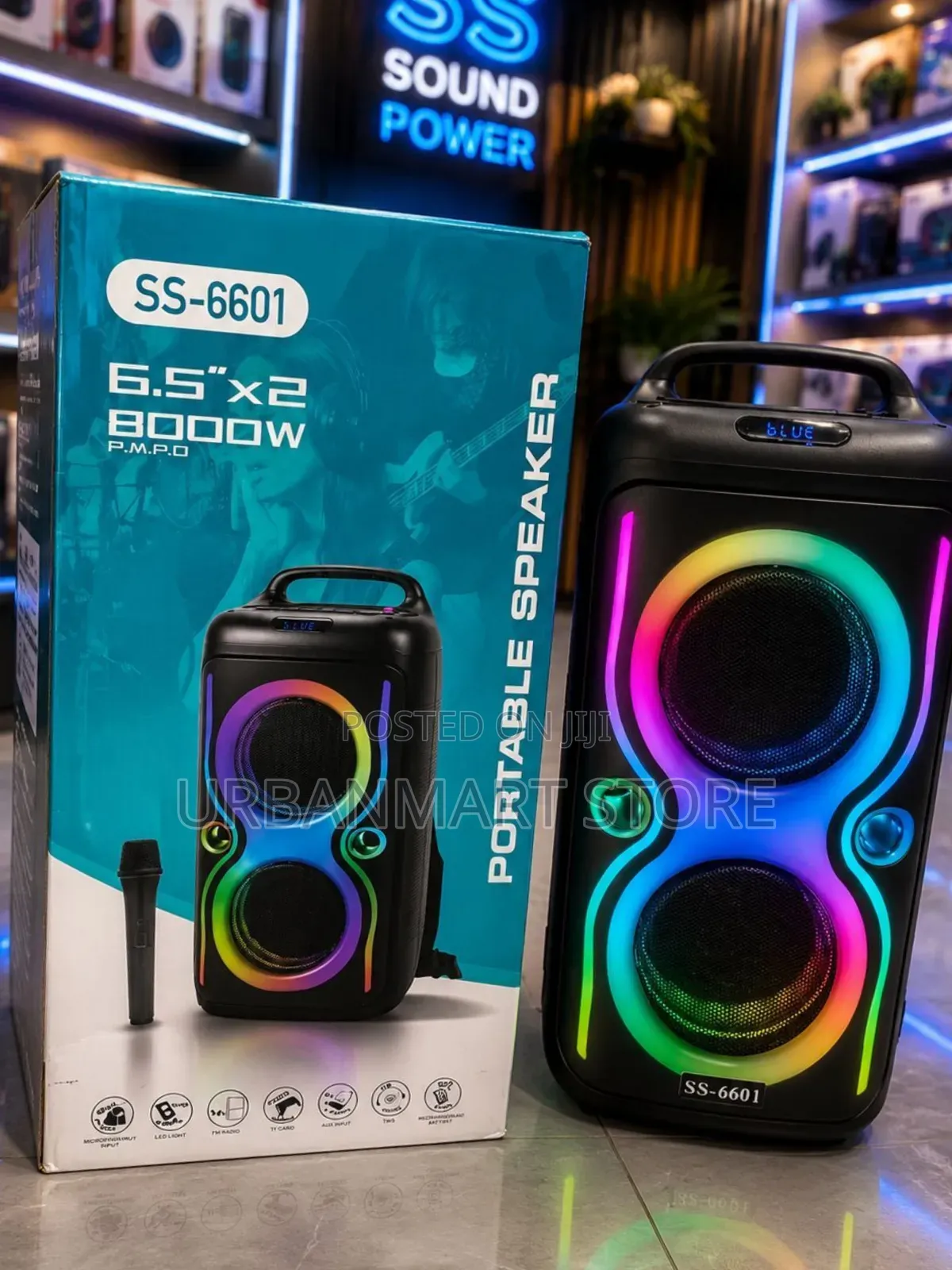 SS-6601 Dual 6.5 Inch Bluetooth Party Speaker