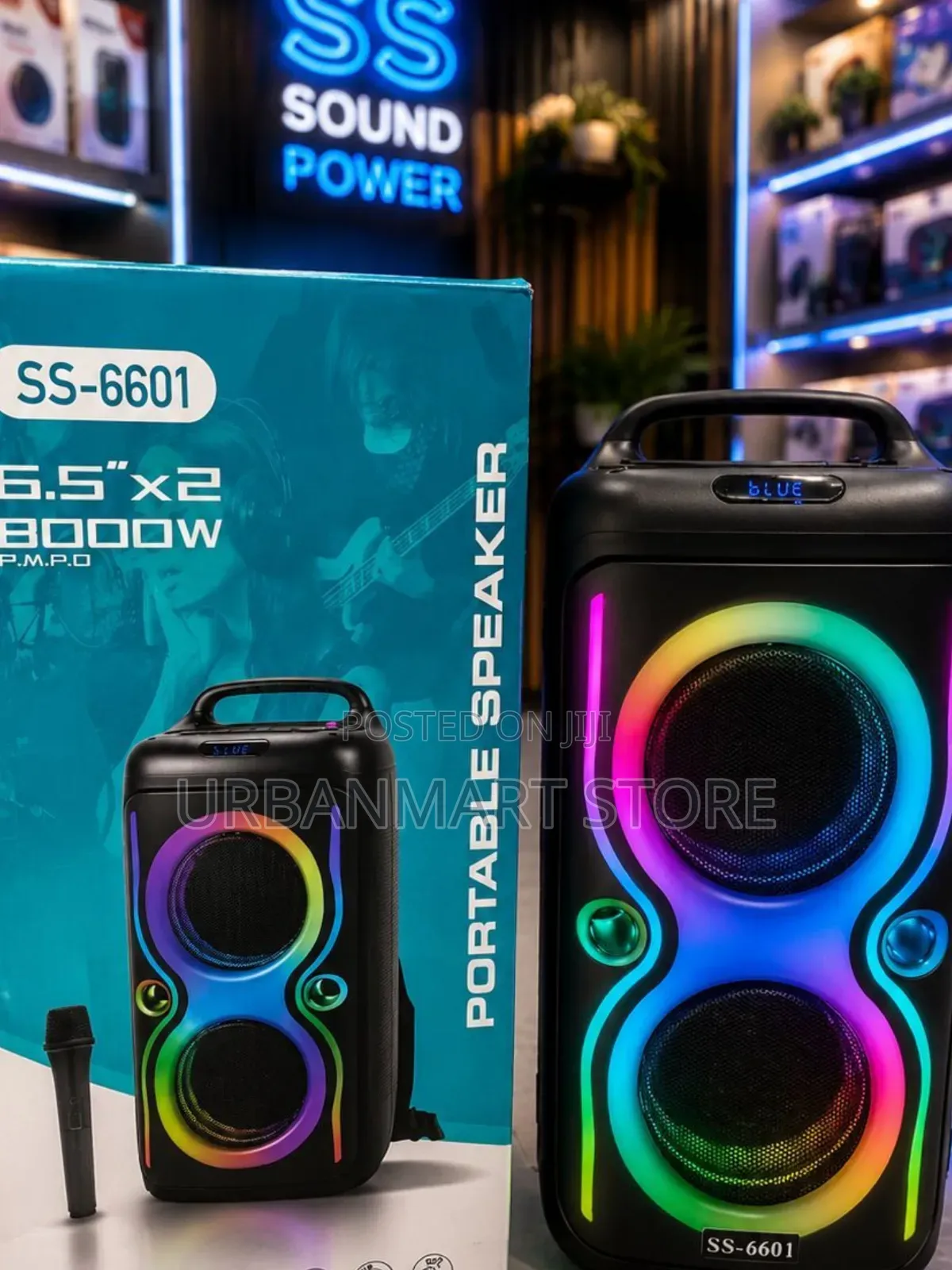 SS-6601 Portable Party Sound Box With RGB Lights