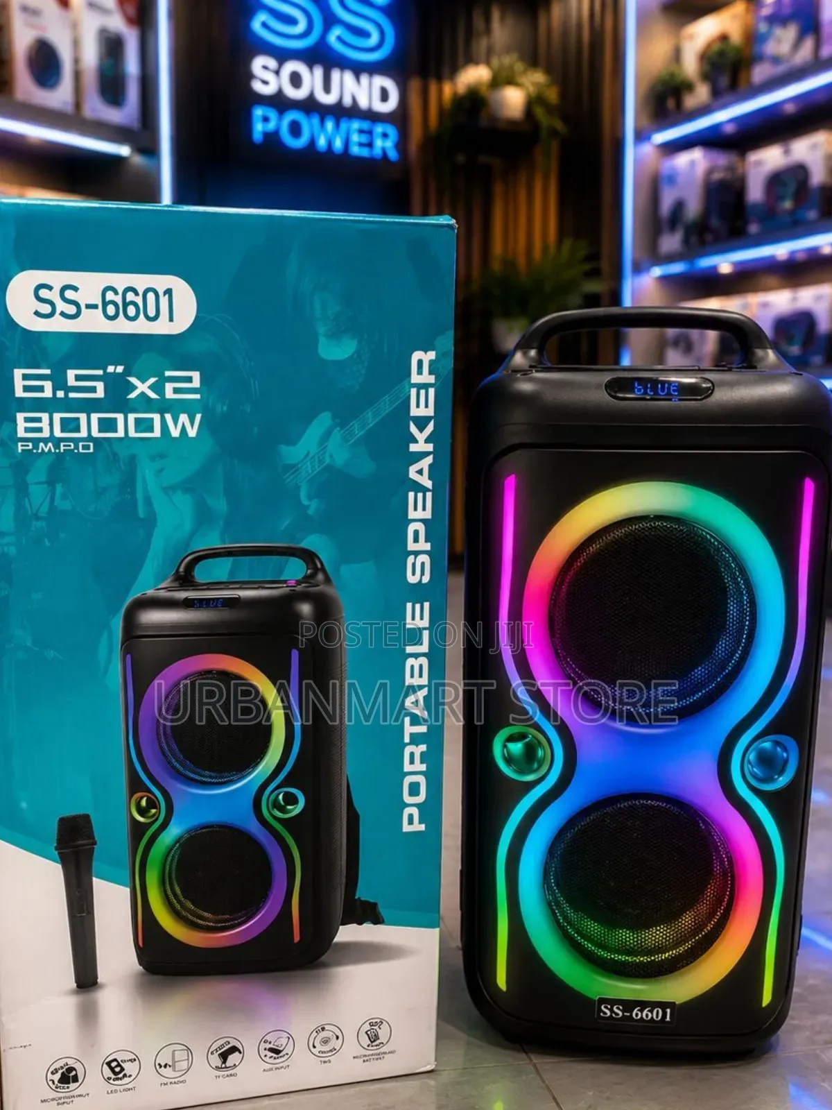 SS-6601 RGB LED Portable Bluetooth Music Speaker