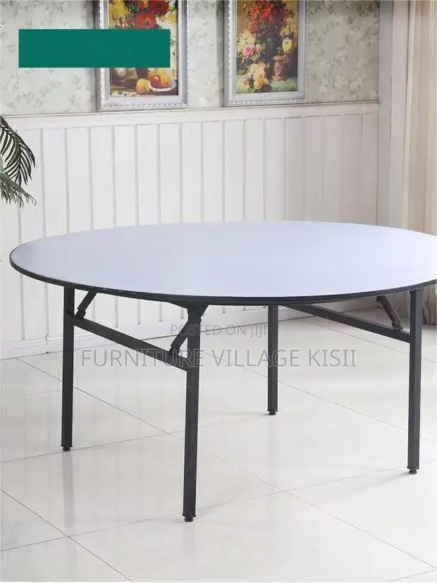 Office Table ; Round Meeting Table With Metal Legs