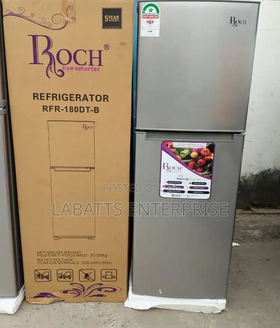 Roch 134l Double Door Refrigerator