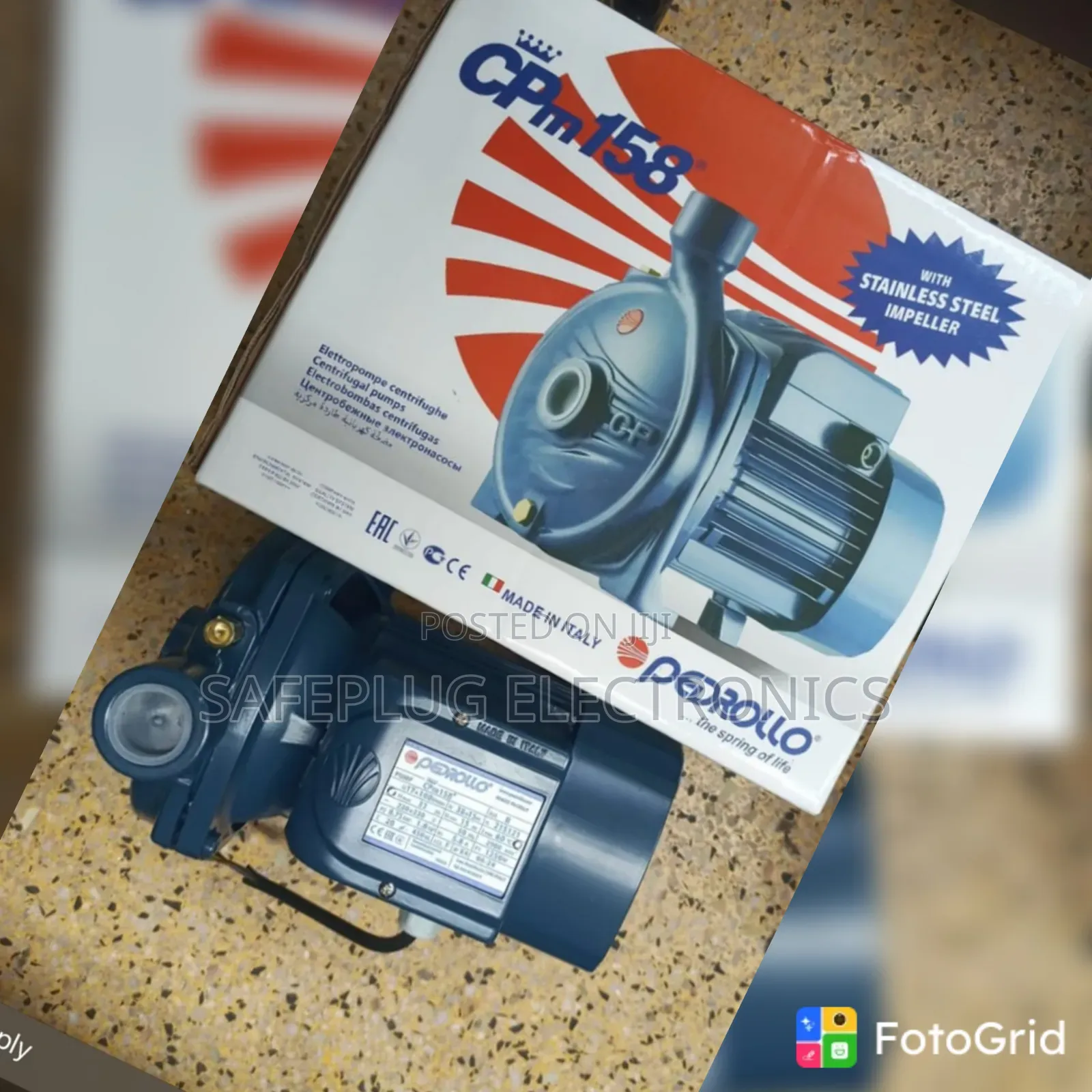 1HP Pedrollo Water Booster Pump – High Performance