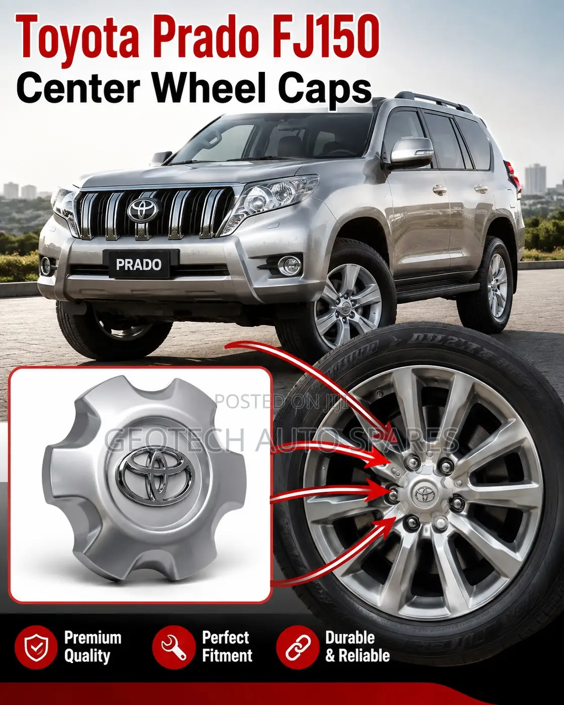 Toyota Prado 150 Center Wheel Hub Caps