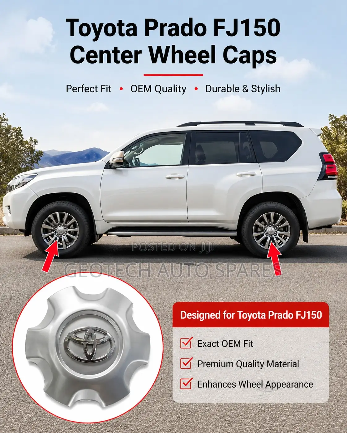 Toyota Prado 150 Center Wheel Hub Caps