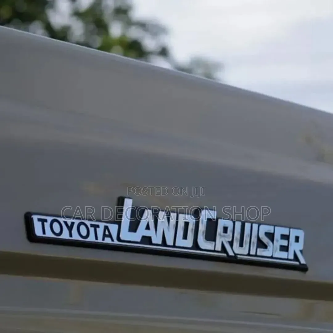Silver/Black Adhesive Toyota Land Cruiser Side Fender Body Badge