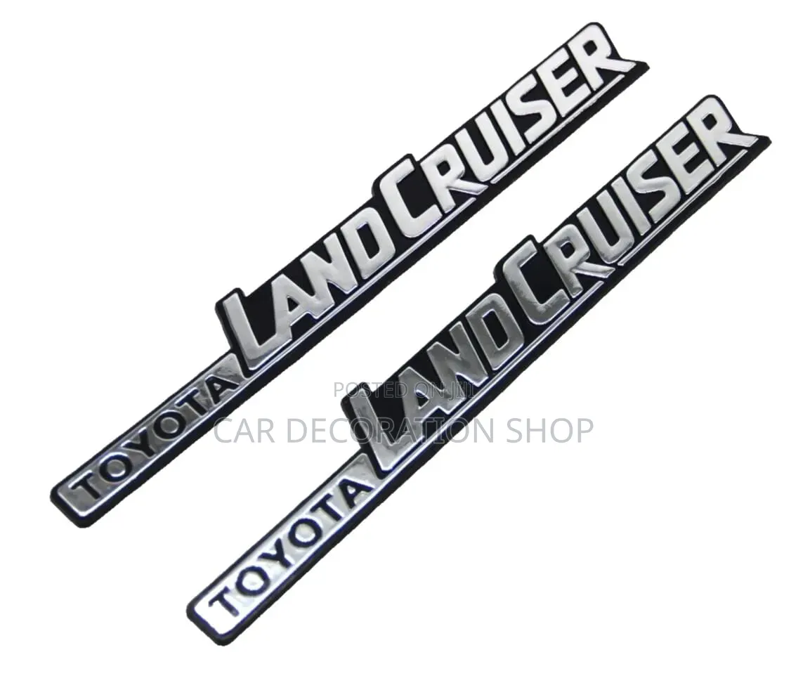 Silver/Black Adhesive Toyota Land Cruiser Side Fender Body Badge