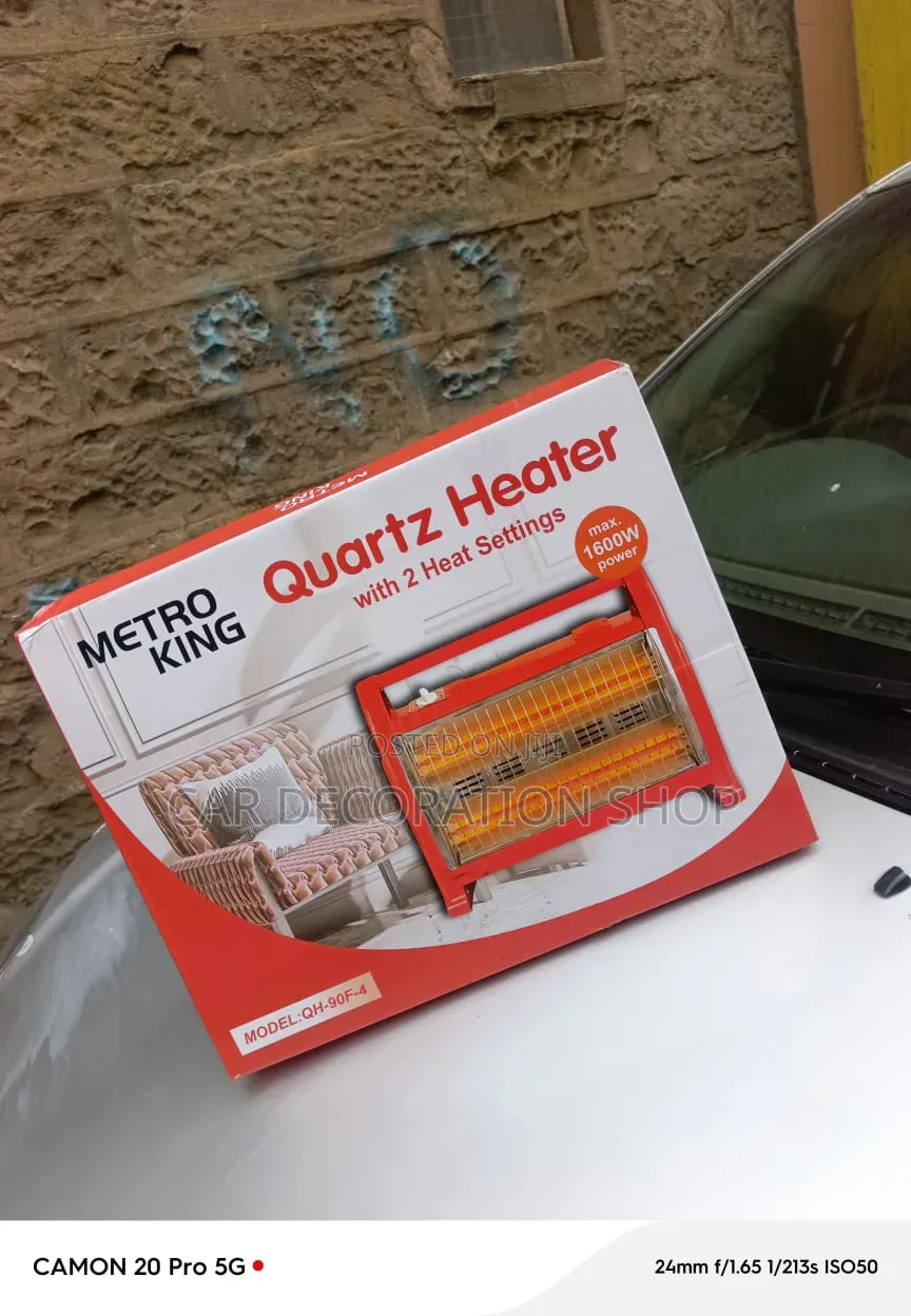 1600w Portable Room Heater With Visible Quartz Heating Tubes