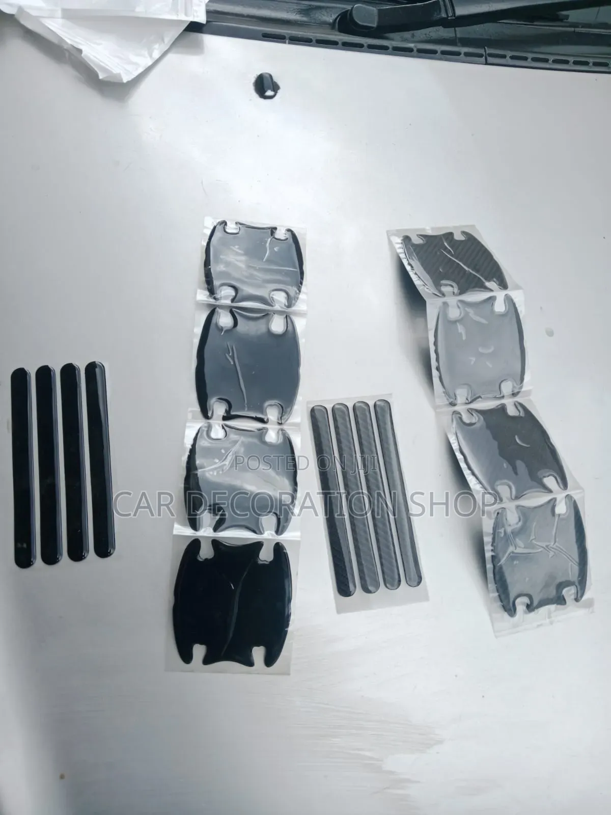 Universal Black or Carbon Black Door Handle Scratch Protector Stickers