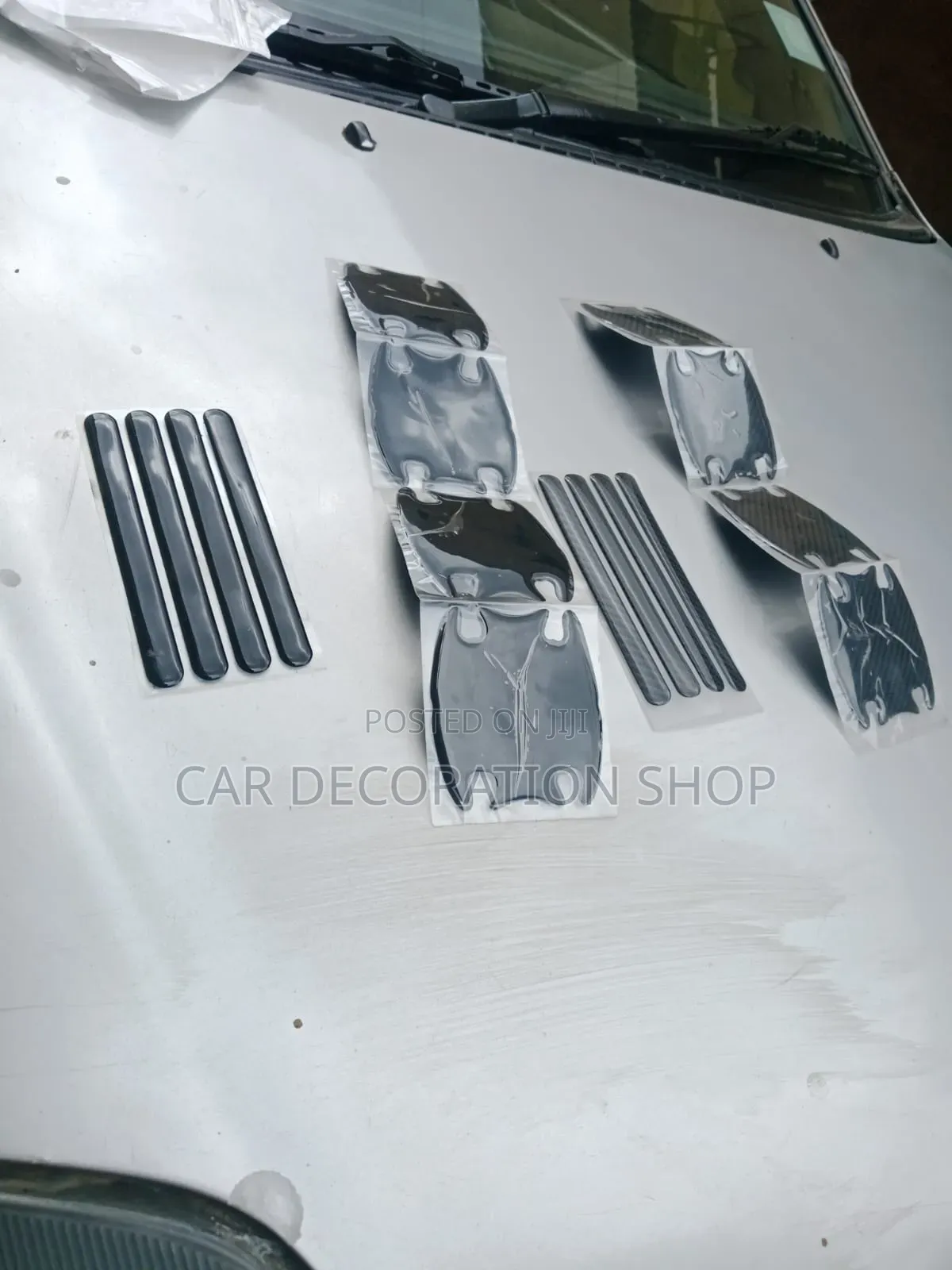 Black/Carbon Fiber Style Door Handle Bowl Protective Vinyl Stickers
