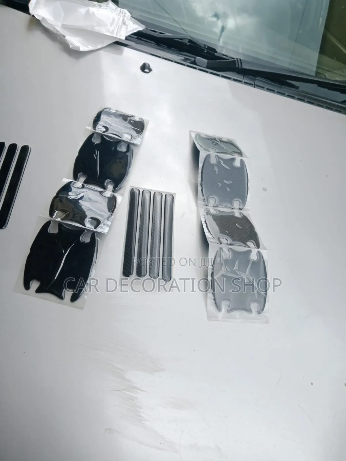 Black/Carbon Fiber Style Door Handle Bowl Protective Vinyl Stickers