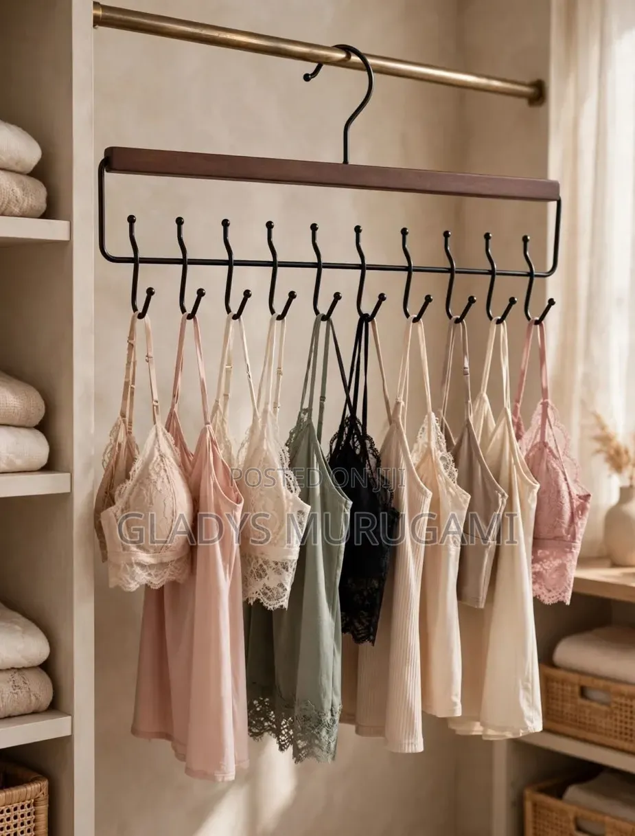 10-Hook Walnut Organizer Hanger