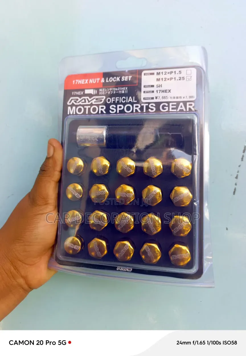 Nissan Gold Hex Nut& Lock Set Rim Upgrade Kitnuts