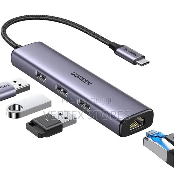 UGREEN CM475 USB 3.0 to 3-Port USB Hub With Gigabit Ethernet Adapter