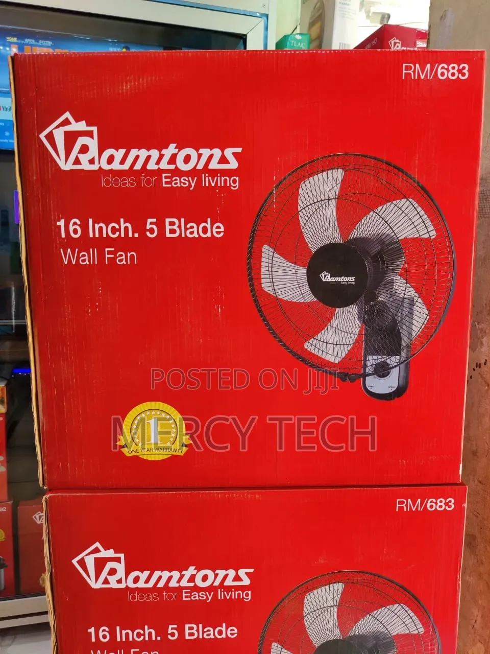 Ramtons 16" Wall Fan 5 Blades (RM683)