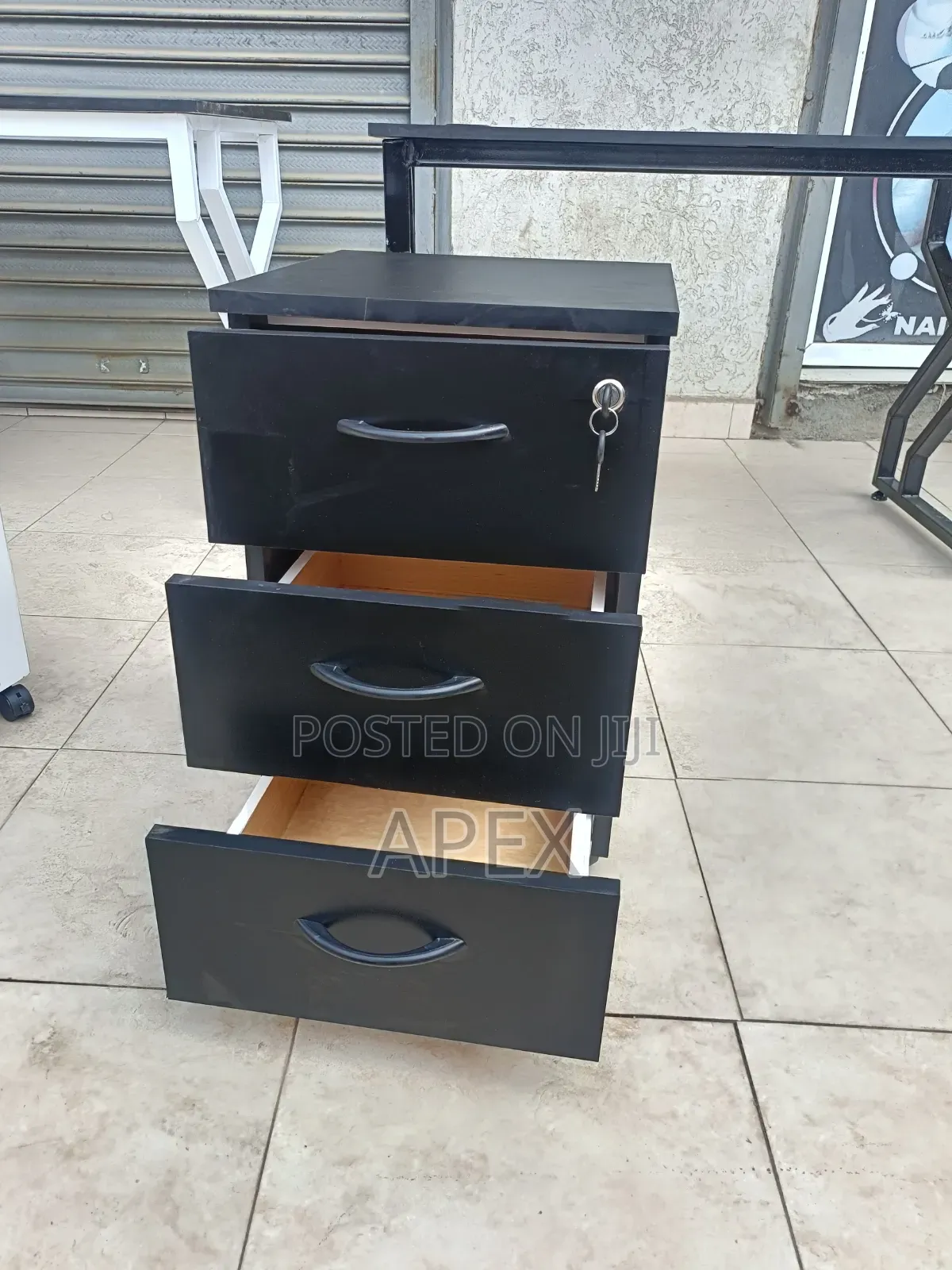 Black Pedestal Office Drawers