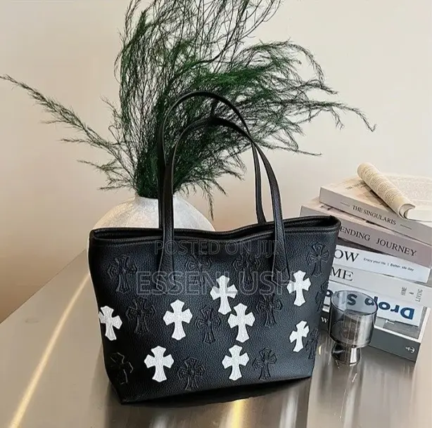 Chrome Hearts Cross Leather Tote Bag / Unisex Luxury Shoulder Bag