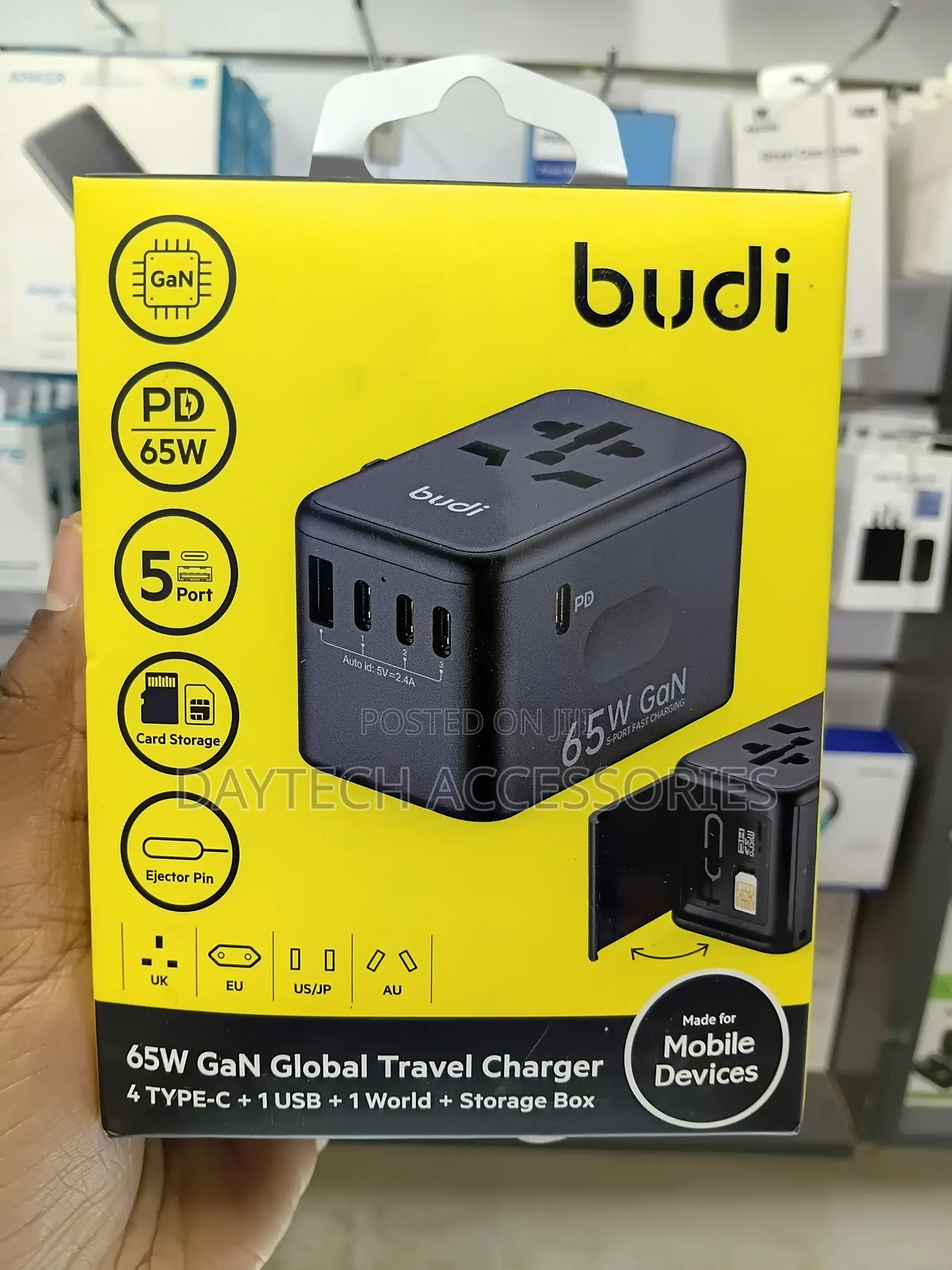 Budi AC355B65 65W Gan Global Travel Charger.