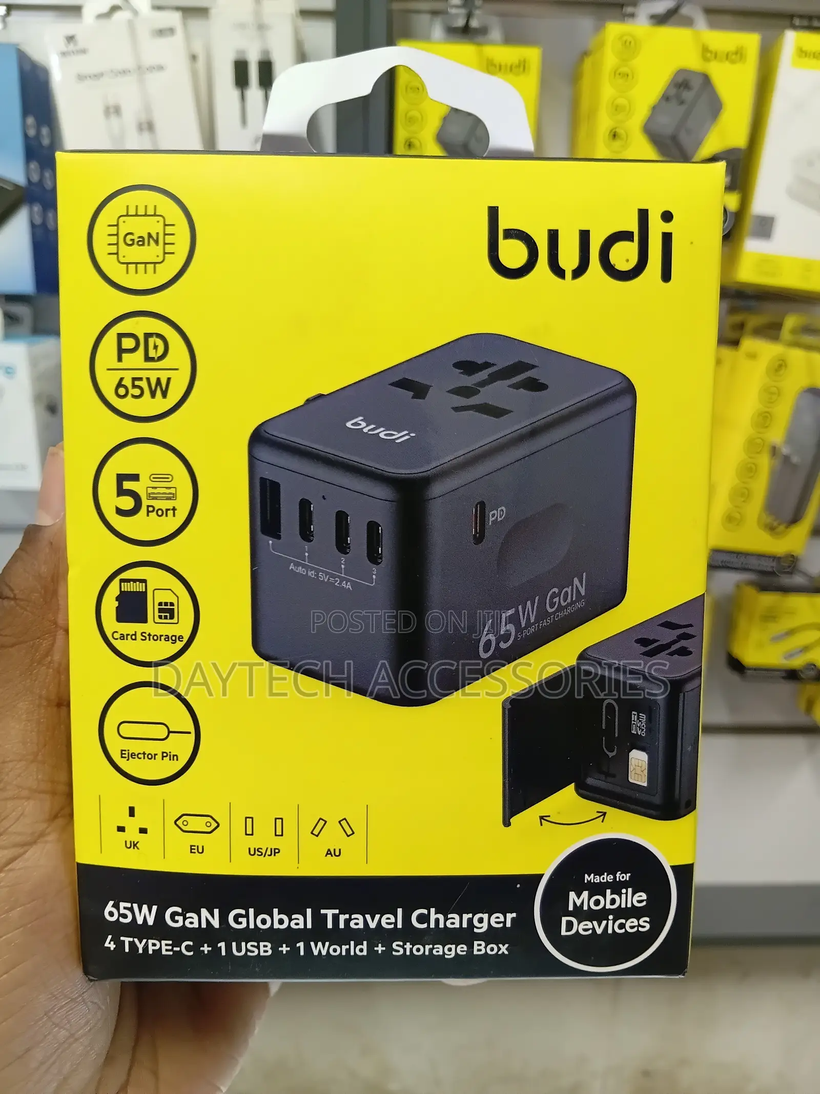 Budi AC355B65 65W Gan Global Travel Charger.