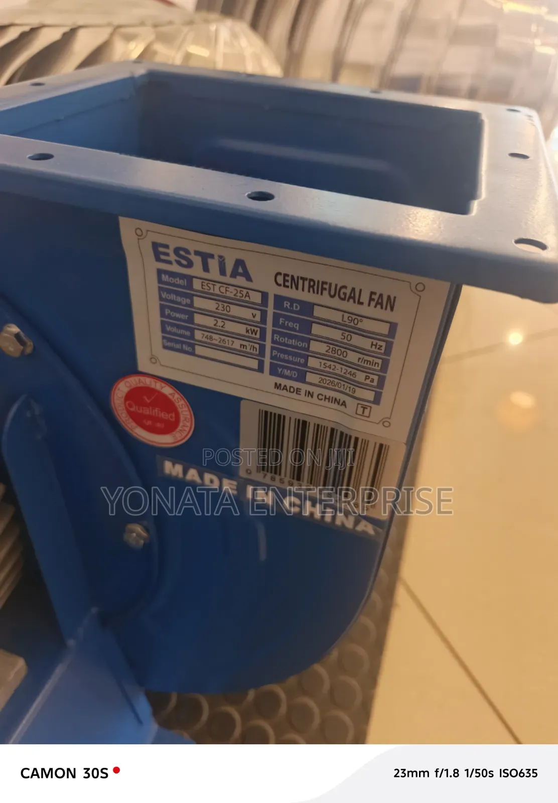 Commercial Industrial Fan 2.2KW 2800rpm