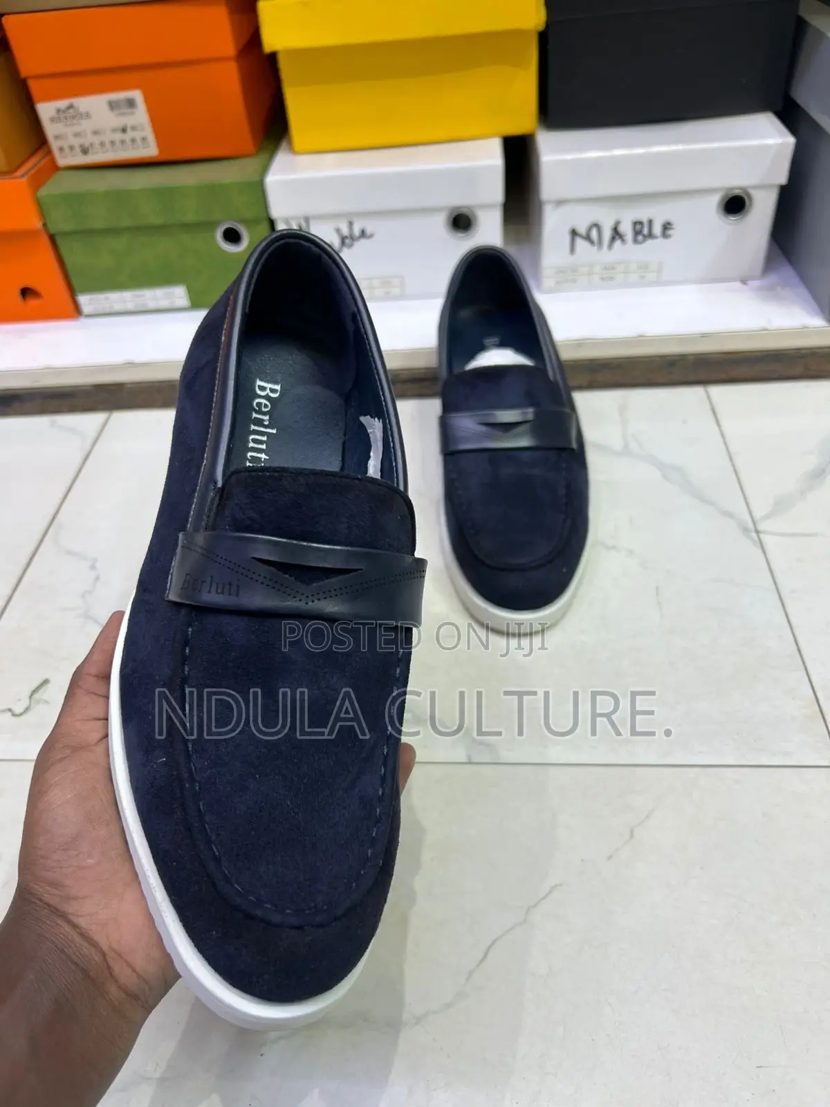 Berluti//Santoni Suede Loafers Rubber Soles