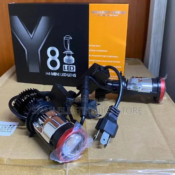Super Bright H4 Y8 LED Projector Headlight Bulbs 9003 22000LM