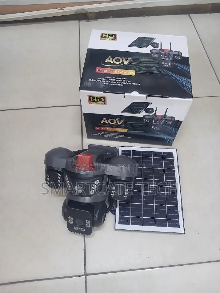 AOV Triple Lens 4G Solar CCTV Camera – 360° Security