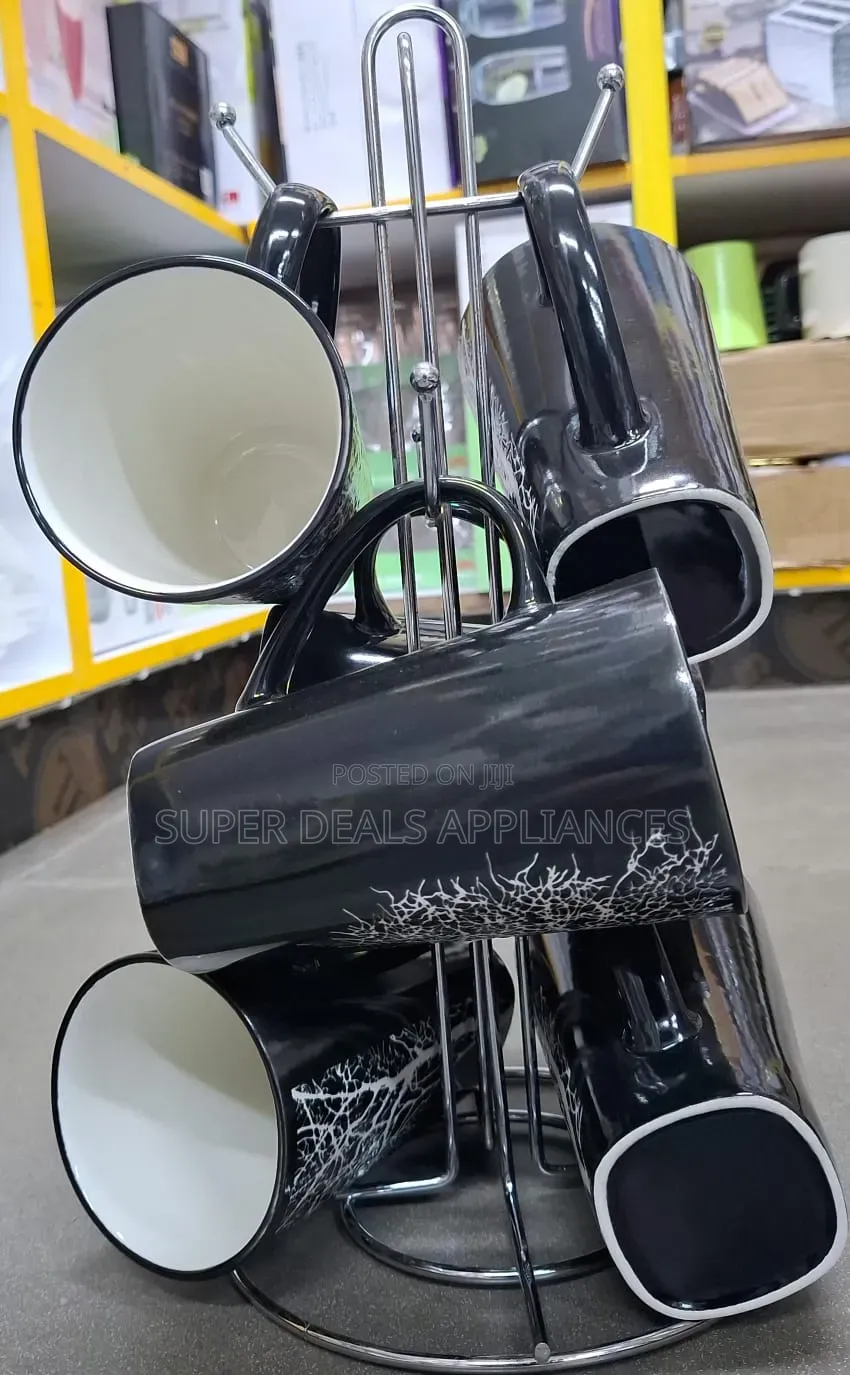 6 PCS Black Tree Mugs