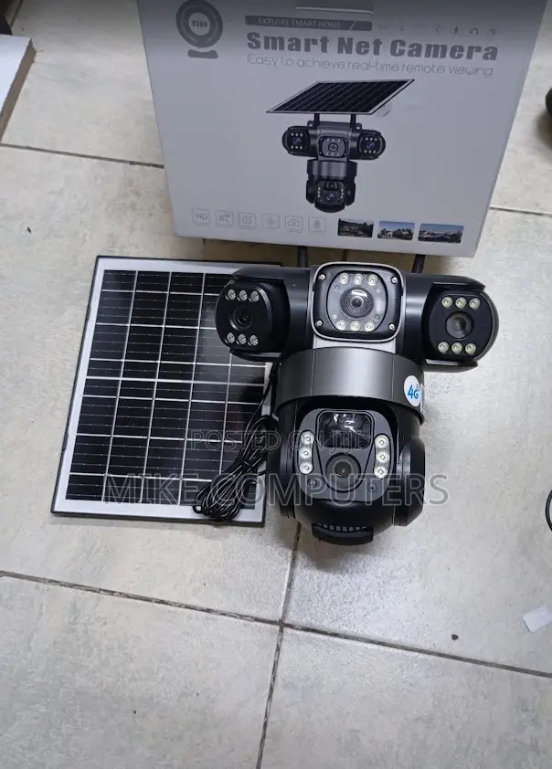G Triple Lens Solar Surveillance Camera With Strobe Light