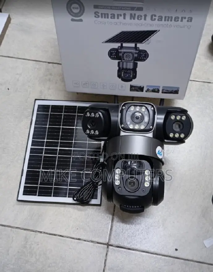 V380 4G Triple Lens Solar Powered Alarm Solar CCTV