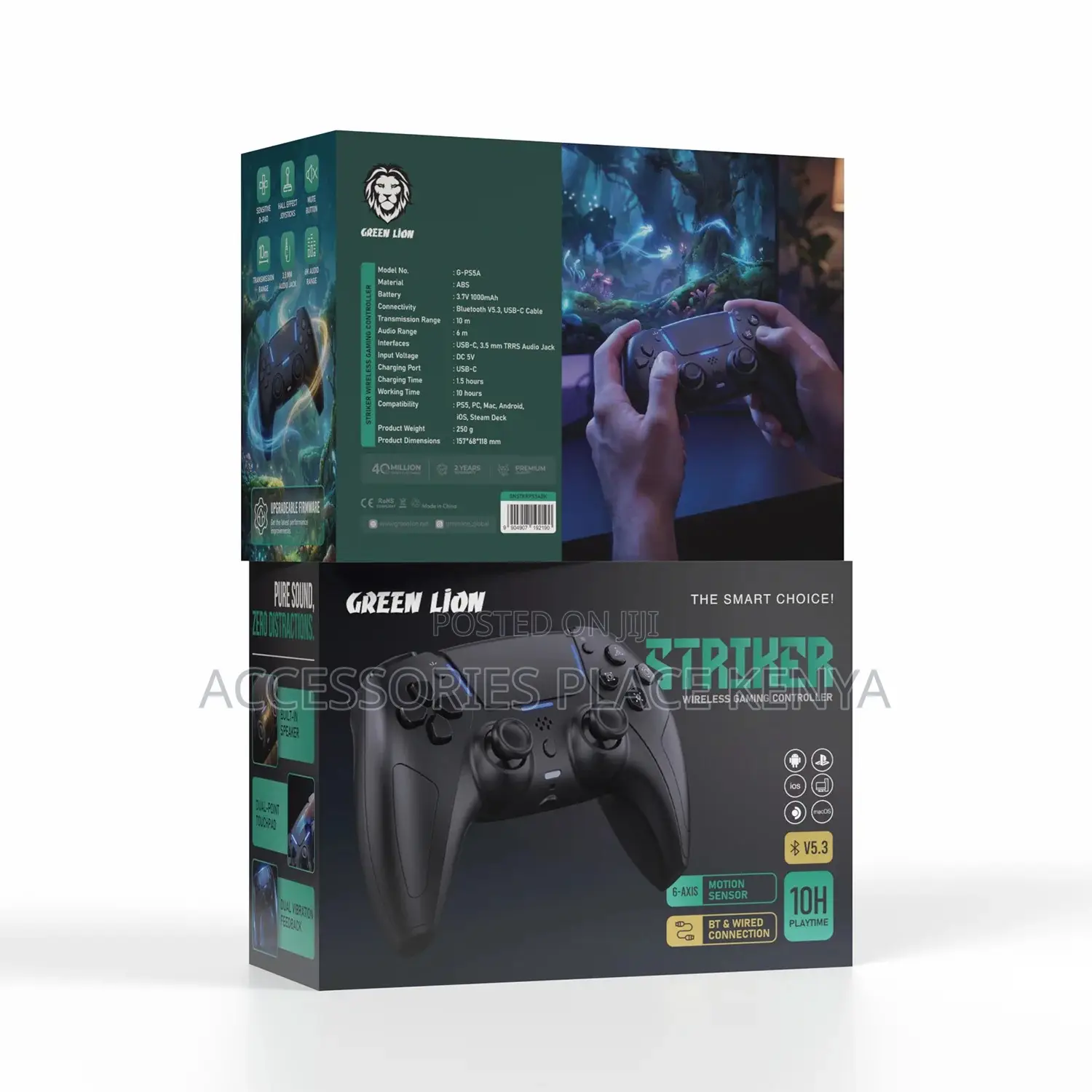 Green Lion Striker Wireless Gaming Controller - Black