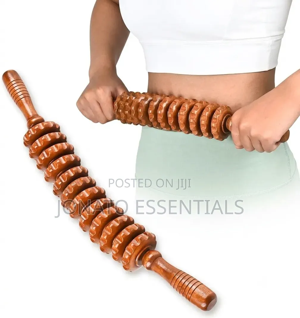 Curved Wooden Therapy Massage Roller Stick for Body Muscle Pain Relief