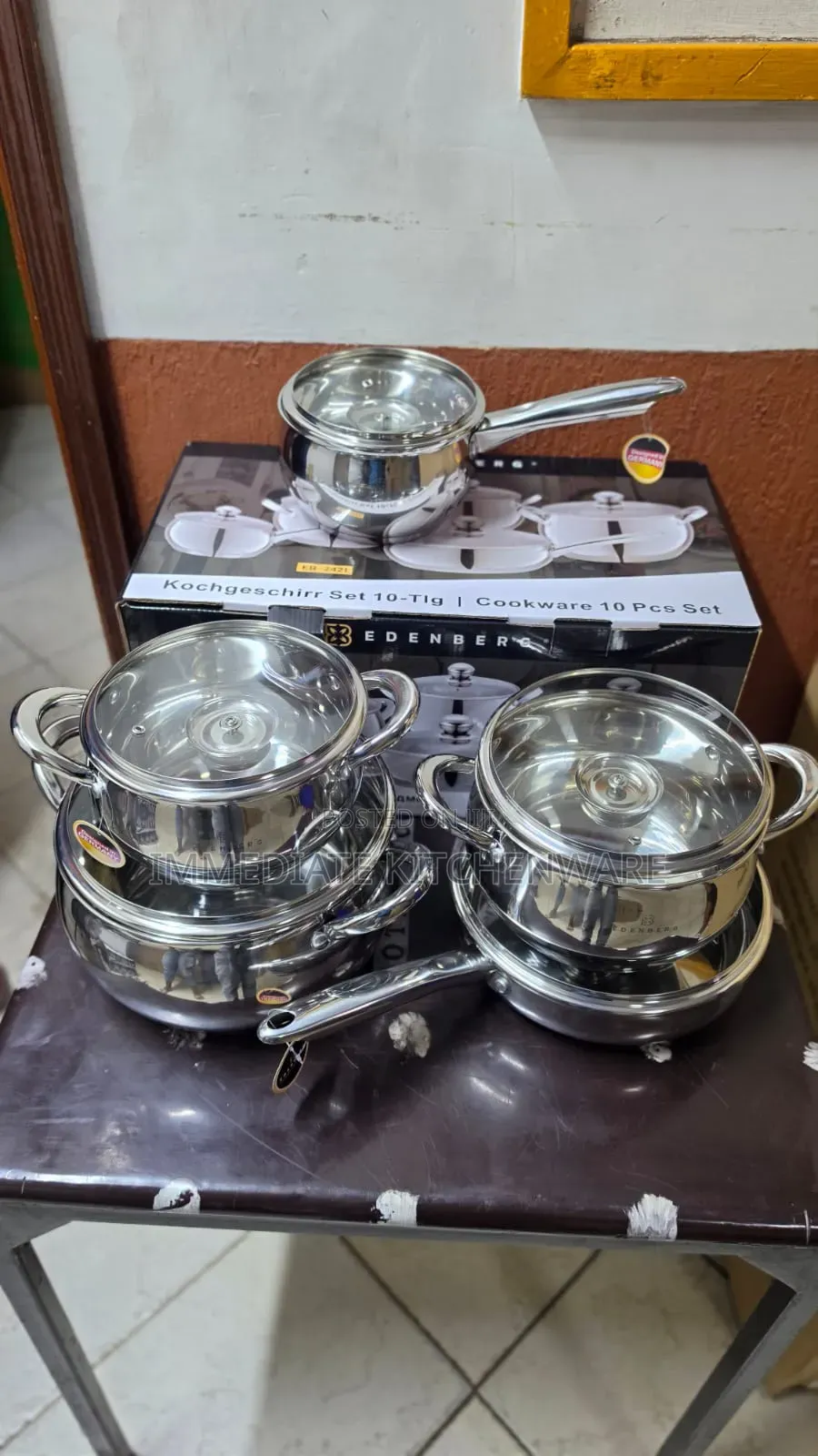 10 Pieces Edenburg Stainless Steel  Cookware Set